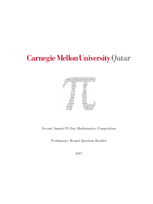 Pi Day Mathematics Competition - CMU Qatar 2017 Preliminary Round - K12 ...
