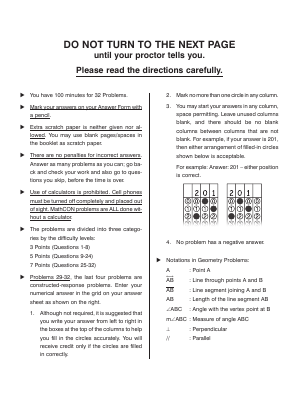 Mathcon Practice Questions MathCON 2024 Final Test Grade 8 - K12 Math Contests