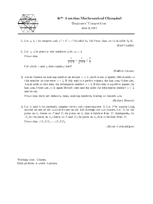 Austrian Mathematical Olympiad 2015 Beginners’ Competition - K12 Math ...