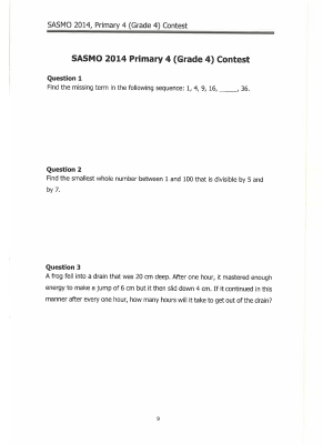SASMO 2014 Primary 4 - K12 Math Contests